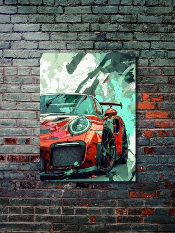 Znc Porsche 911 Gt3, Eşsiz Tasarım Otomobil Posterleri, Özel Tasarım Kağıt Poster - Image 1