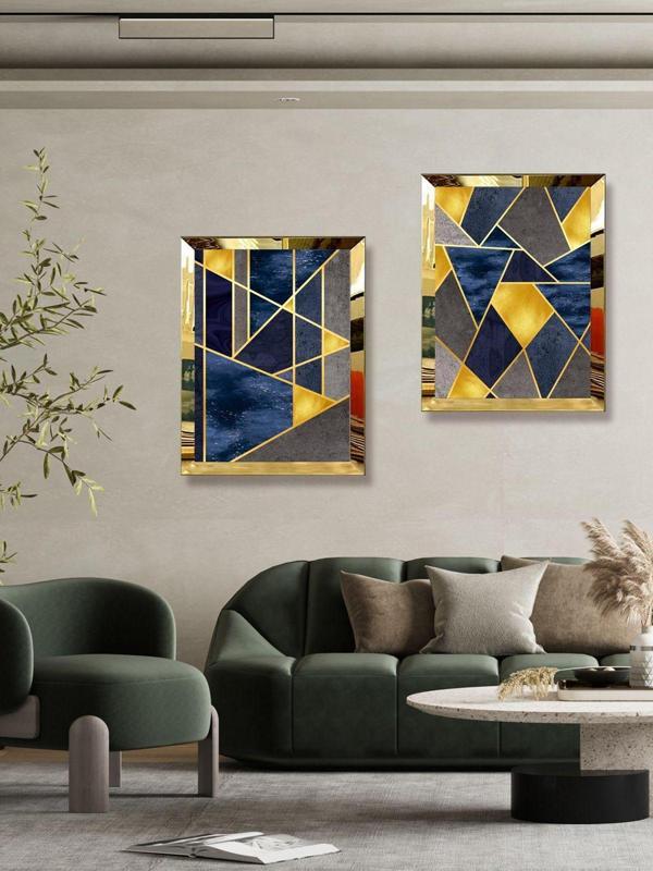Yalova Shop Dekoratif 3 D Modern Mural Art İkili Tablo Seti (Pleksi Çerçeve Seçenekli) - Image 1
