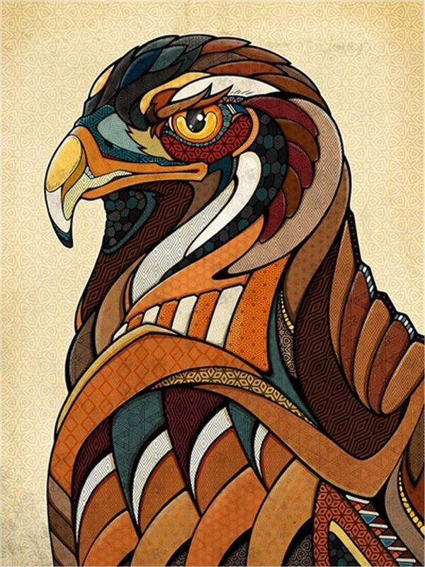 Hyl Dekoratif Mandala Kartal Portresi - Image 1