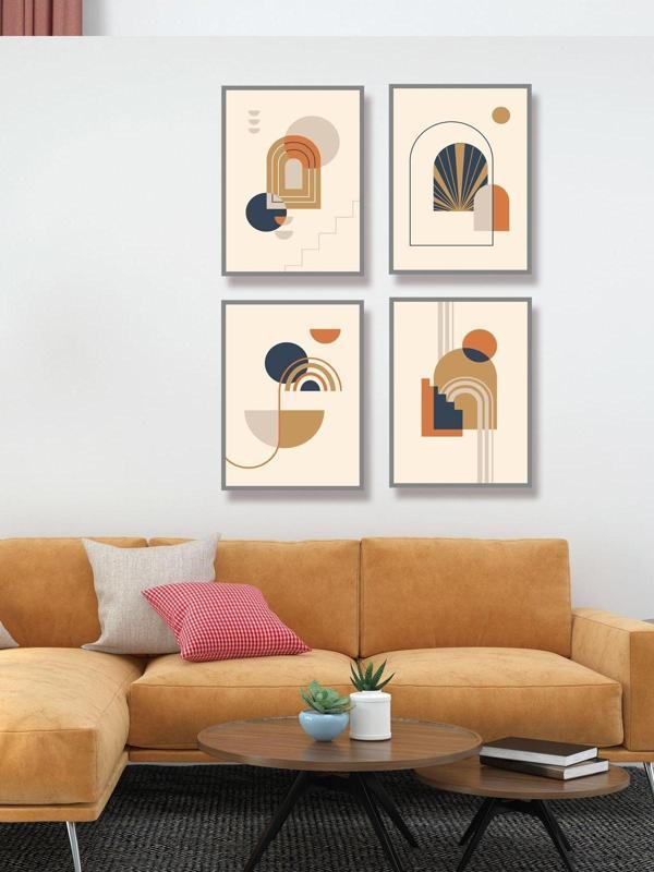 Yalova Shop Dekoratif Minimalist Çalışması 4 Lü Tablo Seti - Image 1