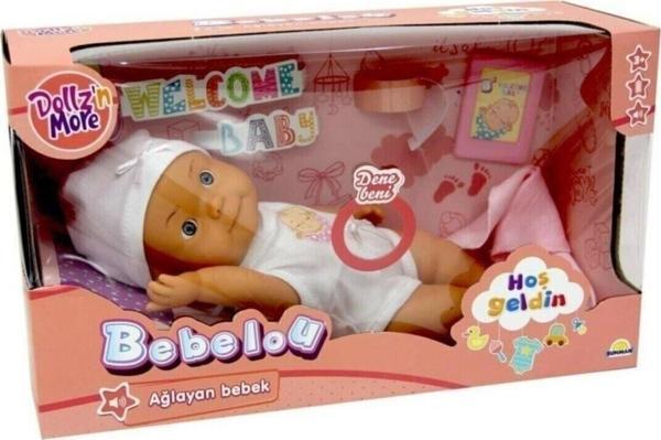 Bebelou Hoşgeldin Sesli Ağlayan Bebek 30 cm Ağlayan Et Bebek Sesli Pilli Bebek - Image 1