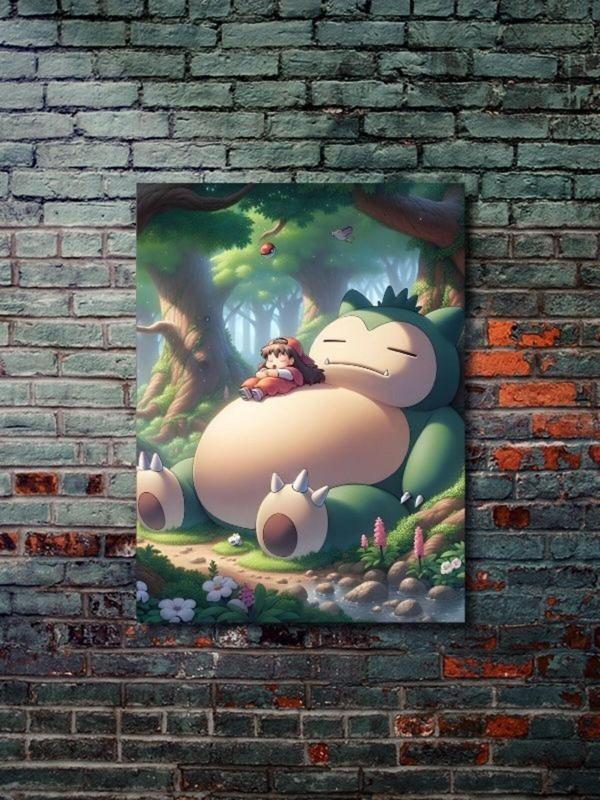 Znc Snorlax - Pokemon - Anime & Manga Posterleri, Özel Tasarım Kağıt Poster - Image 1