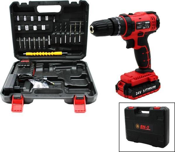 BANCO BN-5 F-136 STANLIY KIRMIZI 24W PROFESSIONAL ŞARJLI DARBELİ MATKAP SETİ ÇANTALI-Findit - Image 1