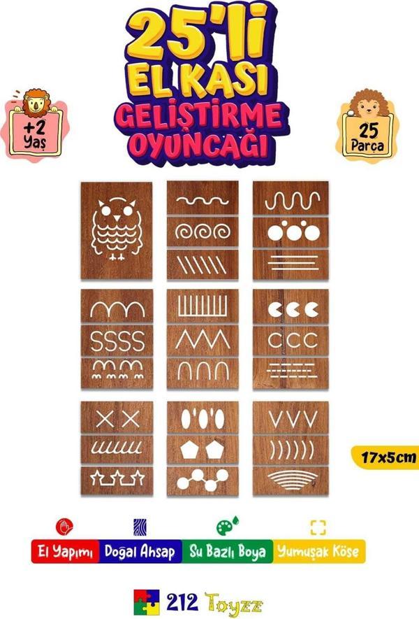 212Toyzz 25 Li El Kası Geliştirme Yazı Çizgi Egzerisiz Çalışmaları Çocuk Oyun Oyuncak - Image 1