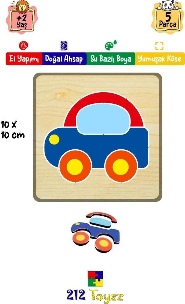 212Toyzz Ahşap Eğitici Puzzle 3D Yapboz Seti 5 Adet 5 Parçalı - Image 1