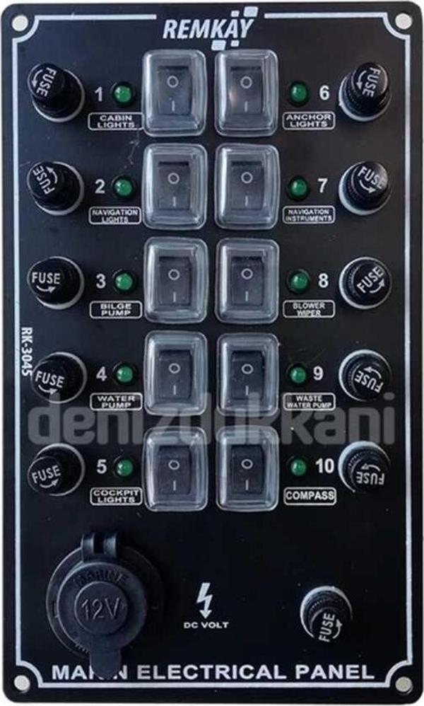 Lhr İzoleli Çakmak Soketli Switch Paneli 10lu - Image 1