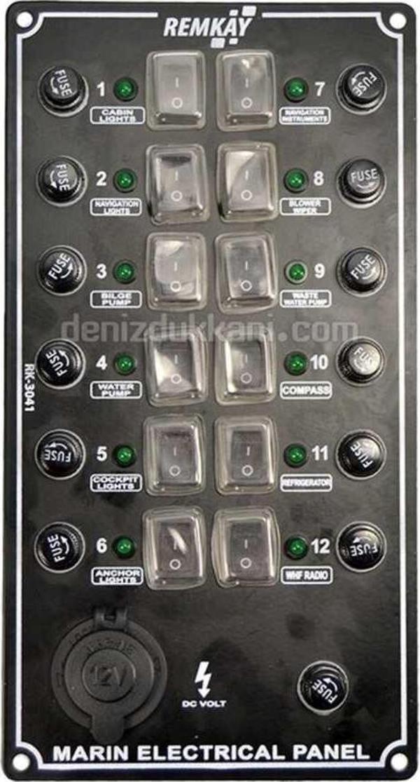 Lhr İzoleli Çakmak Soketli Switch Paneli 12li - Image 1