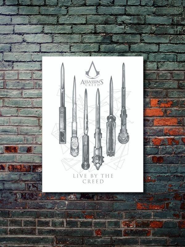 Znc Bıçak Serisi - Assassin'S Creed - Gaming Posterleri, Özel Tasarım Kağıt Poster, Duvar Sanatı - Image 1