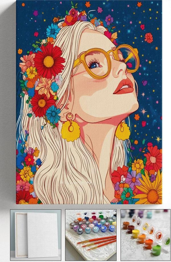 Corvo Sayılarla Boyama Seti Çerçeveli Kasnaklı Boya Ve Fırçalar 40 X 50 Cm - Image 1