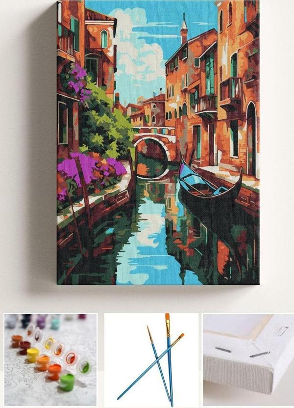 Corvo Sayılarla Boyama Seti Numaralı Tuval Fırça Boya Venedik 40X50 Cm - Image 1