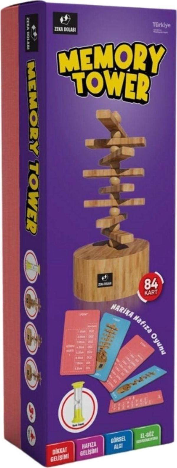 Zeka Dolabı Memory Tower ( Hafıza - Hafıza Oyunu - Ahşap Oyuncak - Kutu Oyunu - Odaklanma - Dikkat - Hız ) - Image 1