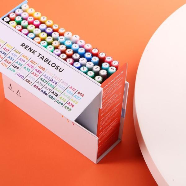 Çift Taraflı Brush Pen 60’lı Marker Kalem Seti Bullet Jurnal Mandala Eskiz Boyama Seti - Image 1