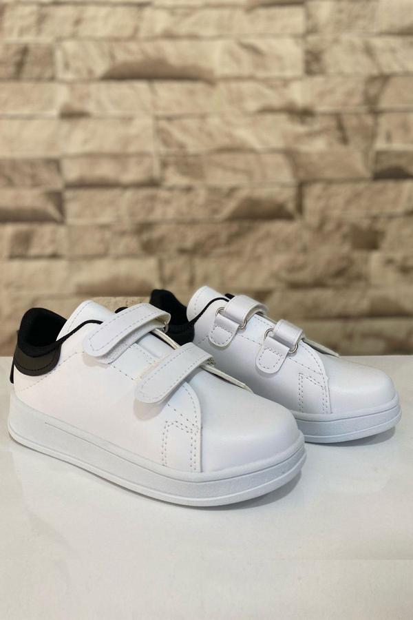 Unisex Kids Bebek Çocuk  Spor Ayakkabı Sneakers Okul Ayakkabısı 1021-101-0013 Beyaz-Siyah-31 - Image 1