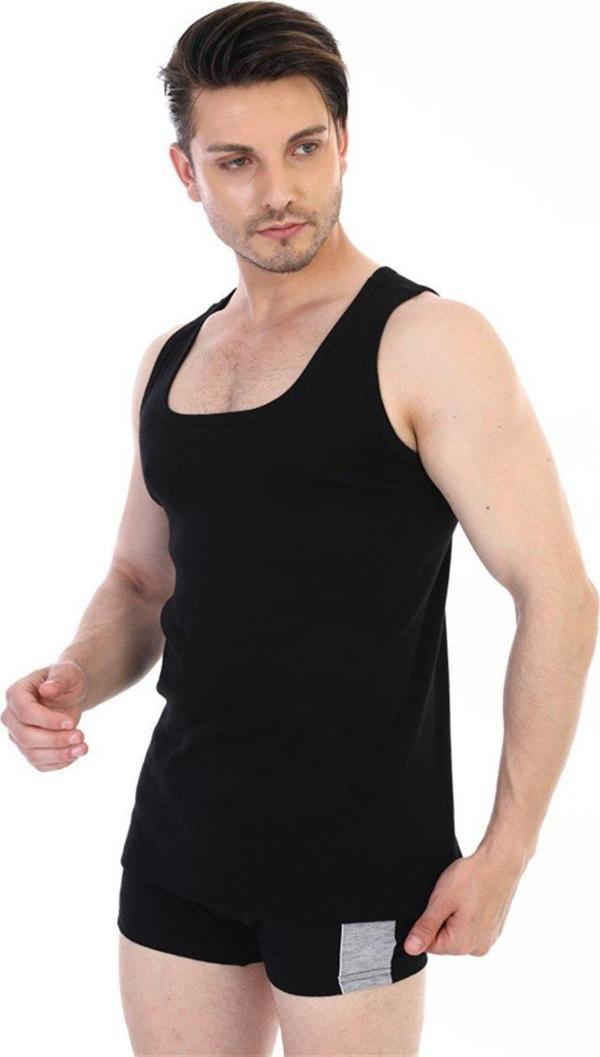 Çift Kaplan 775 Erkek Ribana Siyah Atlet - Image 1