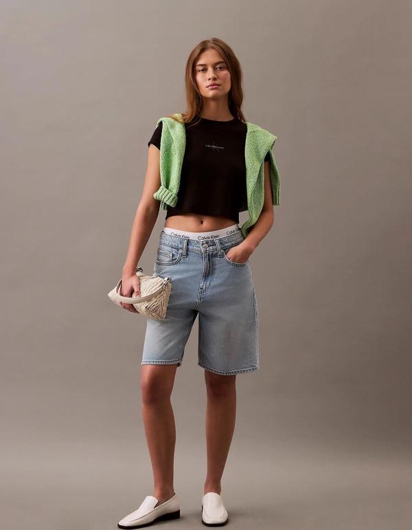 Calvin Klein Kadın Siyah Monogram T-Shirt - Image 1