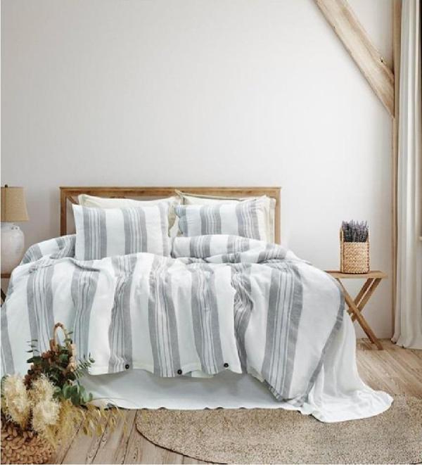 Schafer Home Costa İpliği Boyalı Çift Kişilik Nevresim Takımı 4 Parça-Gri - Image 1