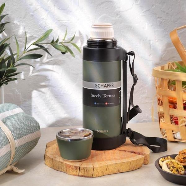Schafer Steely Termos 1.5 L-Yeşil - Image 1