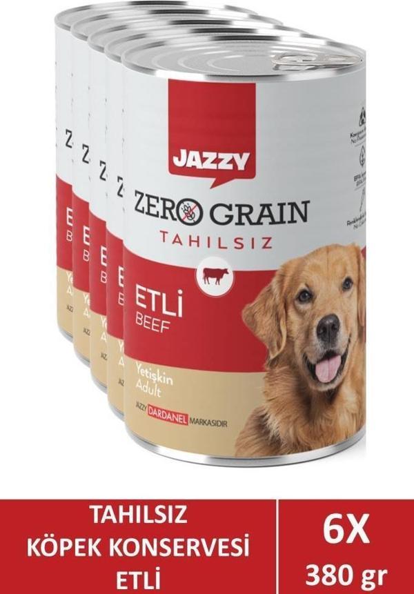 Jazzy Zero Grain Yetişkin Köpek Etli 380 gr X 6 Adet - Image 1