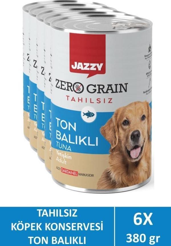 Jazzy Zero Grain Yetişkin Köpek Ton Balıklı 380 gr X 6 Adet - Image 1