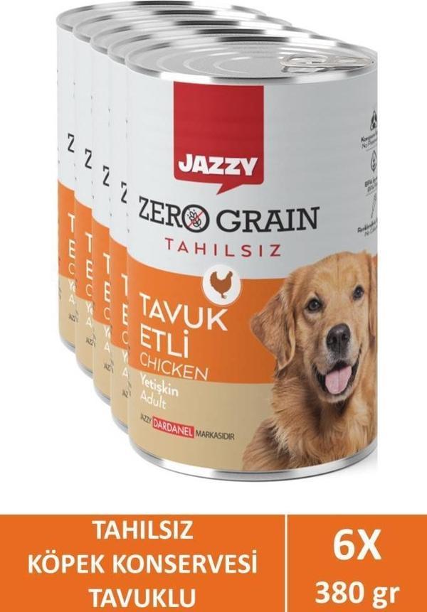 Jazzy Zero Grain Yetişkin Köpek Tavuklu 380 gr X 6 Adet - Image 1