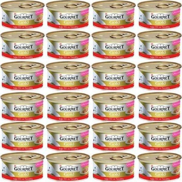 Gourmet Gold Sığır Etli Ve Tavuklu Konserve Yetişkin Kedi Maması 24 X 85 G - Image 1