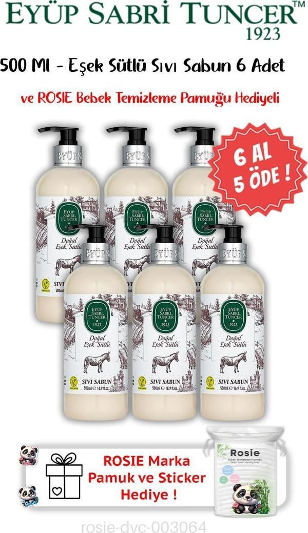 Eşek Sütlü Sıvı Sabun 500 ML 6 AL 5 ÖDE ve ROSIE Hediyeli - Image 1