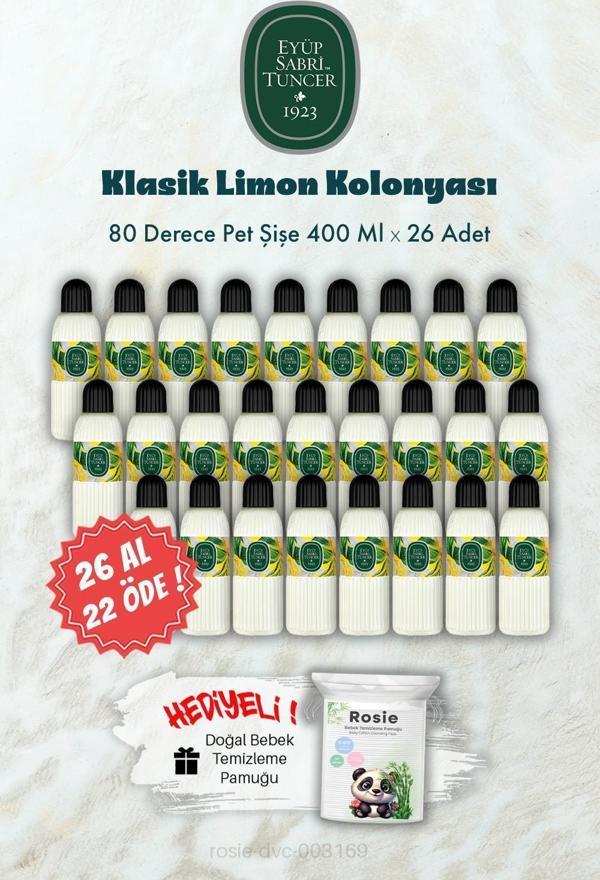 26 AL 22 ÖDE 400 ML 80 Derece Klasik Limon Kolonyası ve ROSIE Hediye - Image 1