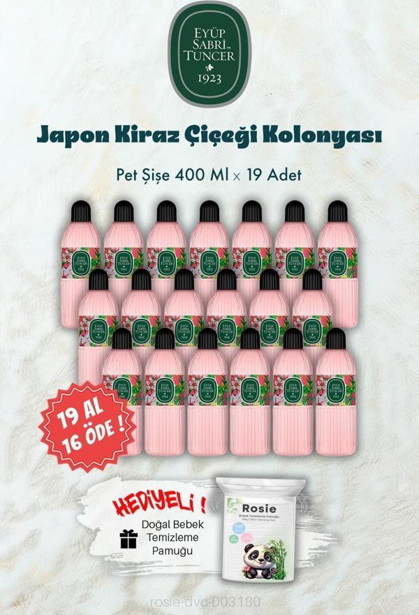 Pet Şişe Japon Kiraz Çiçeği Kolonyası 19 AL 16 ÖDE 400 ML ve ROSIE Hediye - Image 1