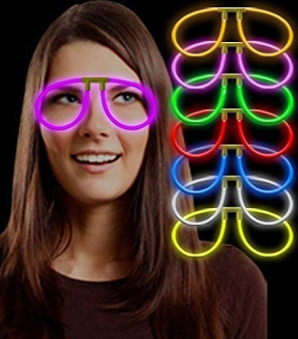 Karanlıkta Parlayan Fosforlu Glow Gözlük Fosforlu Renkli Gözlük 6 Adet TdrTR - Image 1