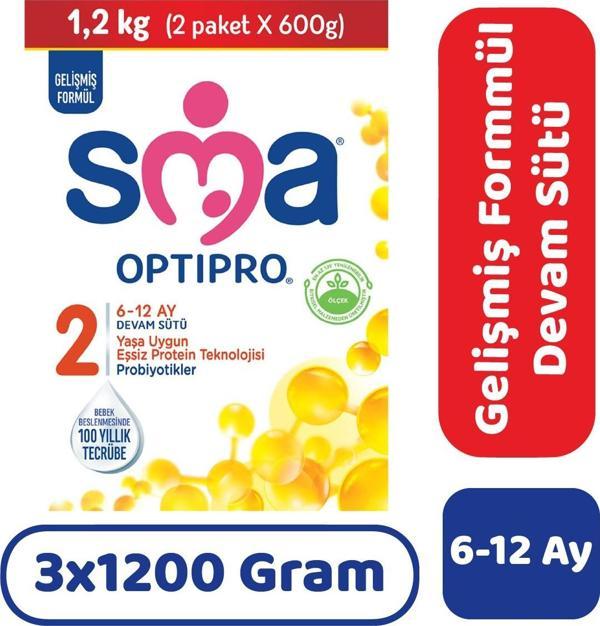 SMA Optipro 2 Devam Sütü 1200 gr 3 Adet - Image 1