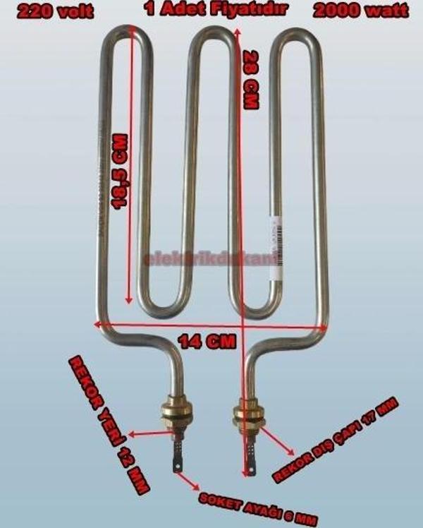 ENDER Düz M Tip 2000w Semaver Çaymatik Çay Kazanı Rezistansı 220V 8.5 ? Cr-Ni - Image 1