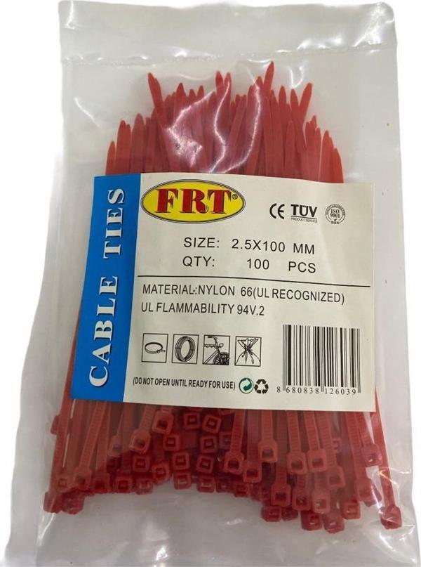 FRT Kırmızı 2,5x100 Kablo Bağı - Image 1