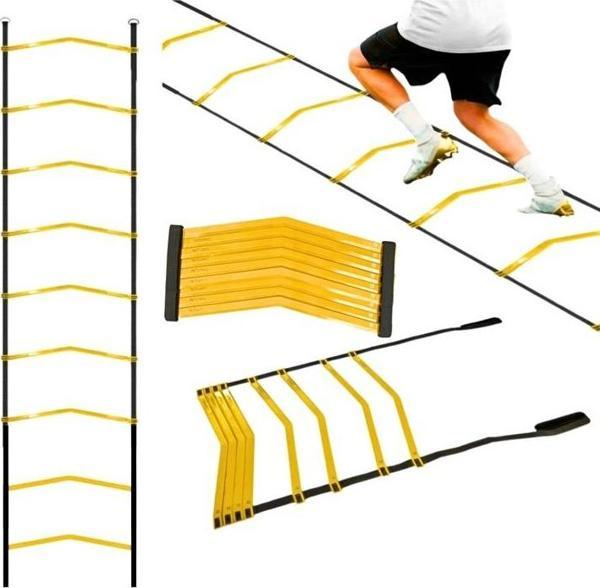 Rebuwo 4 Metre Antrenman Merdiveni 9 Çubuklu Ayarlanabilir Dayanıklı Esnek İdman Merdiveni - Image 1
