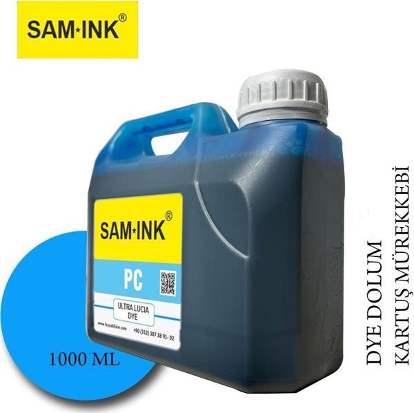 Feyink® Samink Canon Pro Serisi Plotter DYE Kartuş Dolum Mürekkebi PFI-1300 PFI-1700 PC (Photo Cyan) -1000ml- - Image 1