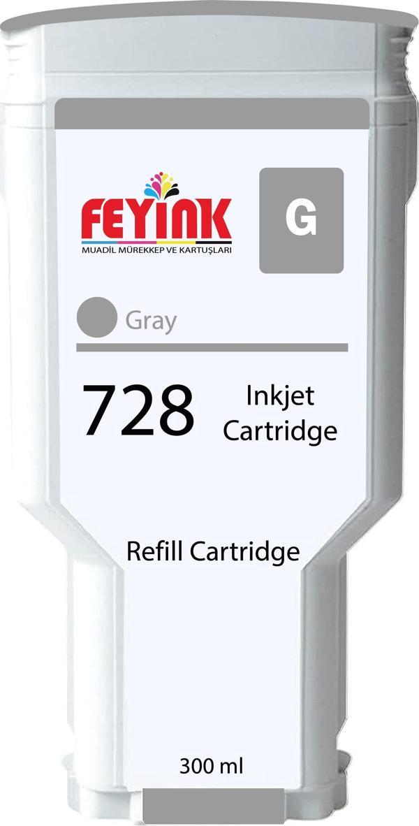 ® HP 728 Gray (G) 300 ml. Orijinal Mürekkep Dolumlu Feyink Kartuş - Image 1
