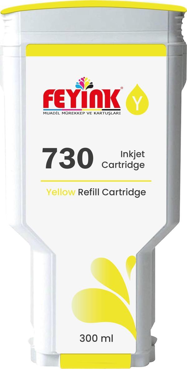 ® HP 730 Yellow (Y) Orijinal Mürekkep Dolumlu Feyink Kartuş 300 ml Sarı - Image 1