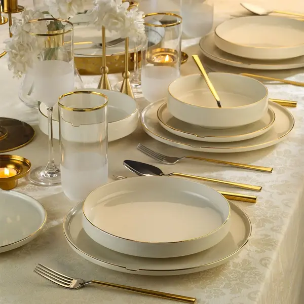 Kütahya Porselen 24 Parça Chef Taste Of Altın Fileli Yemek Takımı - Image 1