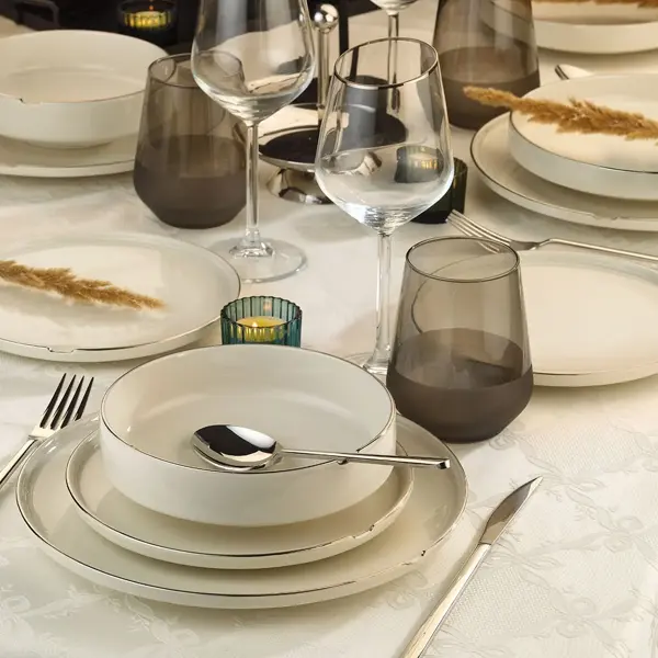 Kütahya Porselen 24 Parça Chef Taste Of Platin Fileli Yemek Takımı - Image 1