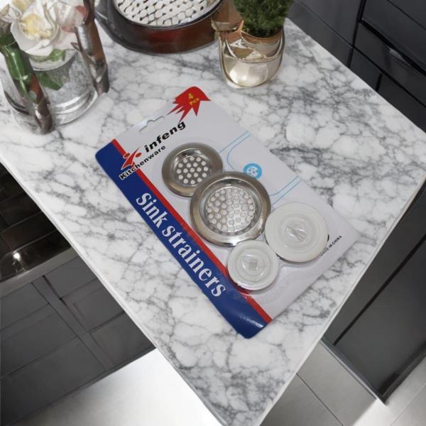 4 Parça Süzgeç ve Tıpa Seti Lavabo Küvet Duşakabin Tıpası ve Gider Süzgeçleri Seti - Image 1