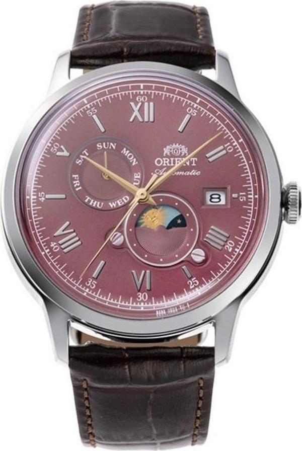 Orient RA-AK0807R30B Kurmalı Otomatik Deri Kahverengi Bordo Kadran 42 mm Erkek Kol Saati - Image 1