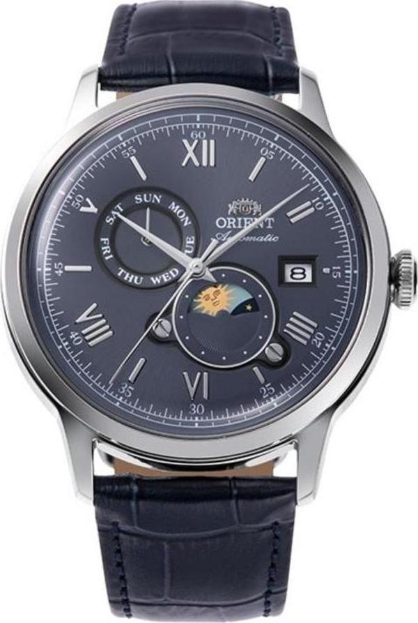 Orient RA-AK0806L30B Kurmalı Otomatik Sun&Moon Deri Lacivert 42 mm Erkek Kol Saati - Image 1