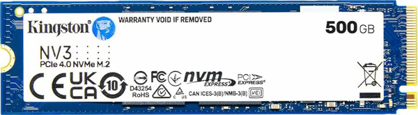 KINGSTON SNV3S/500G, NV3, 500GB, 5000/3000, Gen4, NVME PCIe M.2 2280, SSD - Image 1