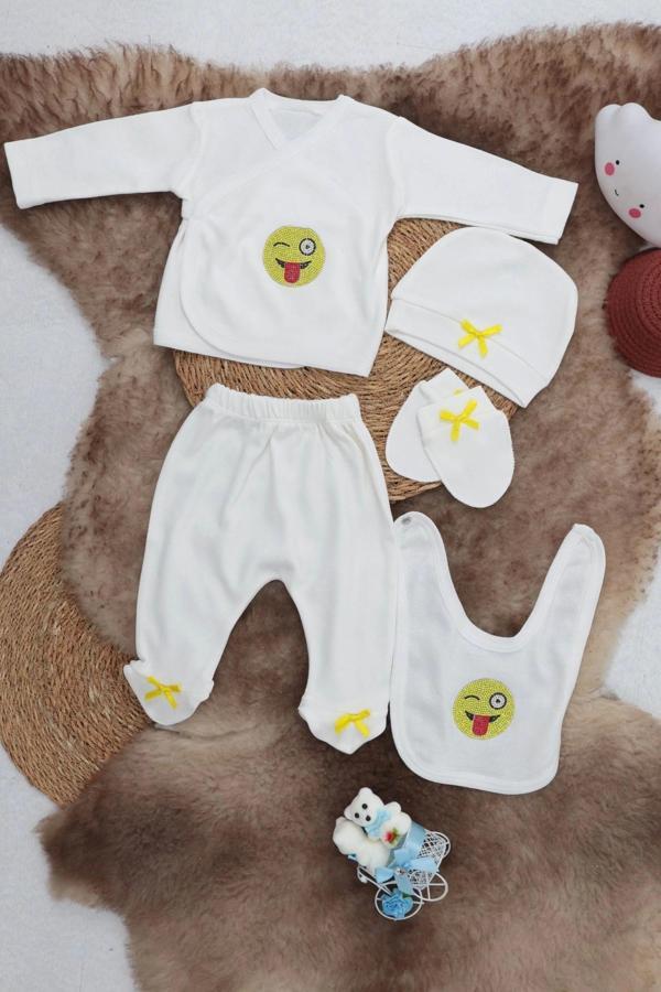 Sema Baby 5 Parça Hastane Çıkışı Zıbın Seti 0-3 Ay - Image 1