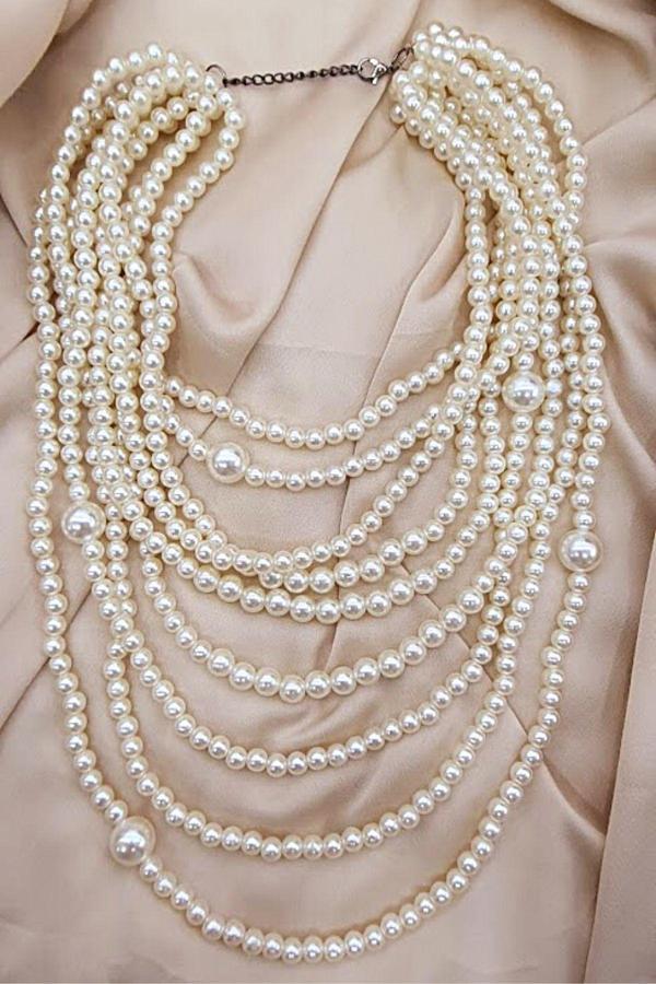 9 SIRA ÇOKLU İNCİ KOLYE - Image 1