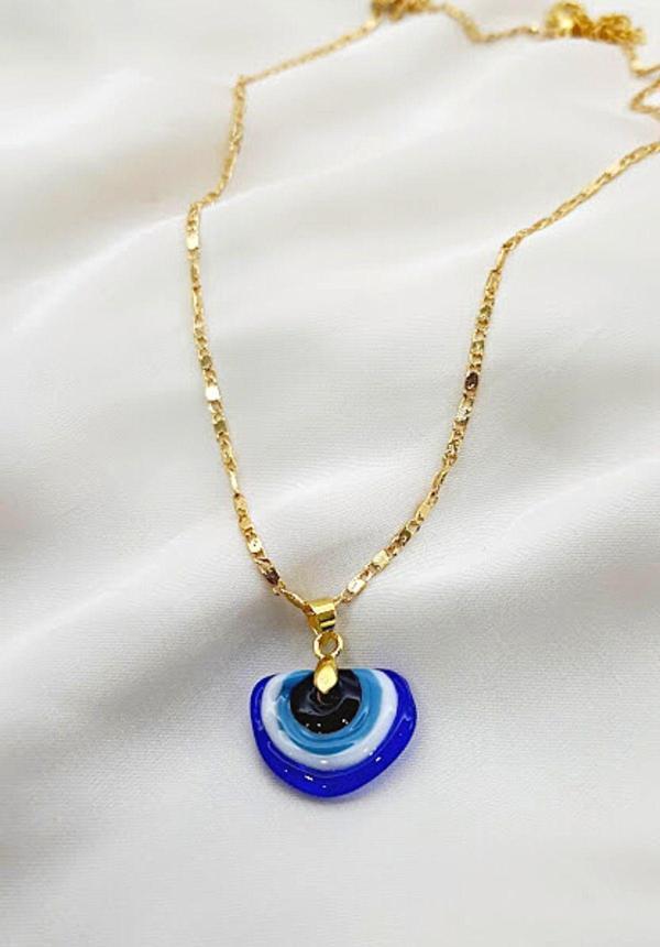 NAZAR GÖKKUŞAĞI EL YAPIMI MURANO CAM ZİNCİR KOLYE MAVİ - Image 1