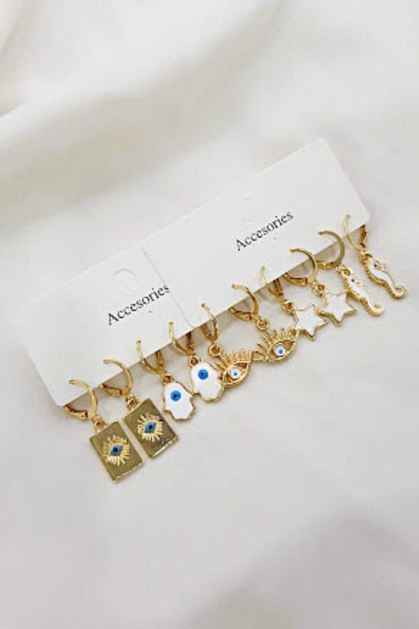 10 ADET NAZAR GÖZ KÜPE SETİ - Image 1