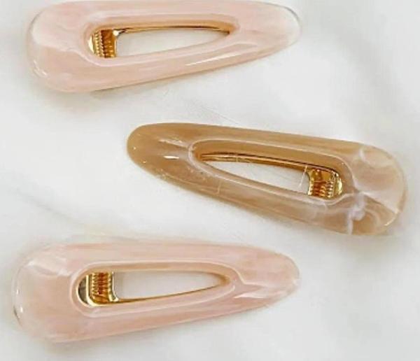 3 ADET BÜYÜK KEMİK PENS  SAÇ TOKASI  - Image 1