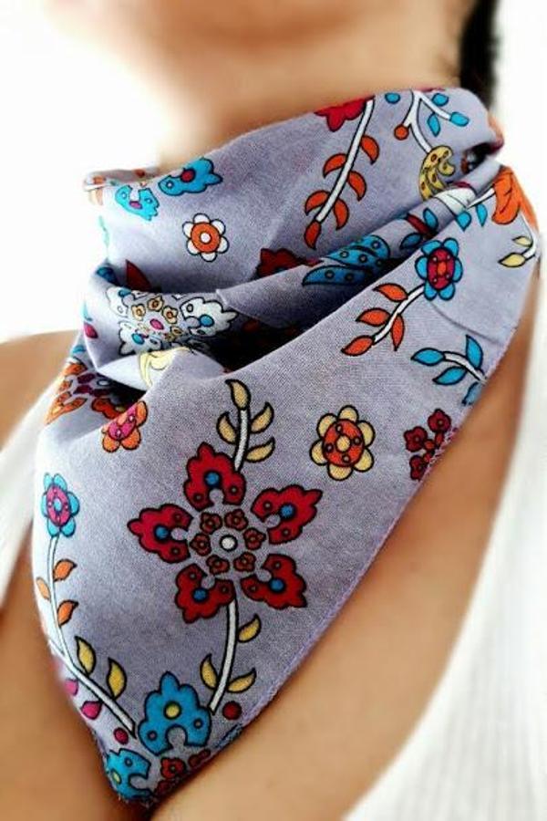 ETNİK DESENLİ BANDANA LİLA - Image 1