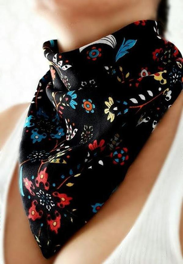 ETNİK DESENLİ BANDANA SİYAH - Image 1