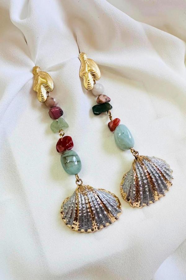 ÖZEL TASARIM DOĞALTAŞ MİDYE KÜPE - Image 1